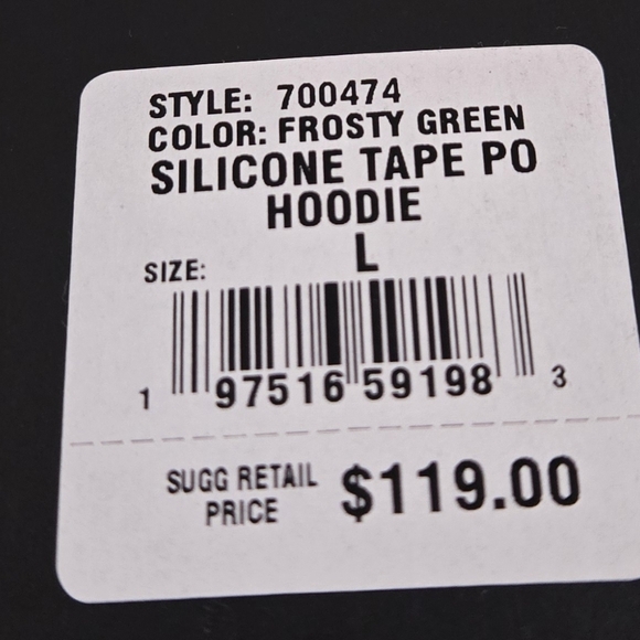 True Religion Mens Pullover Hoodie Size Large Frosty Green - Picture 6 of 6